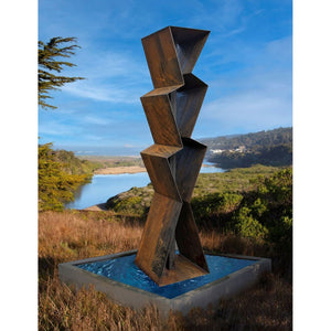 Zen F3 Tall 96"H Fountain in Corten Steel