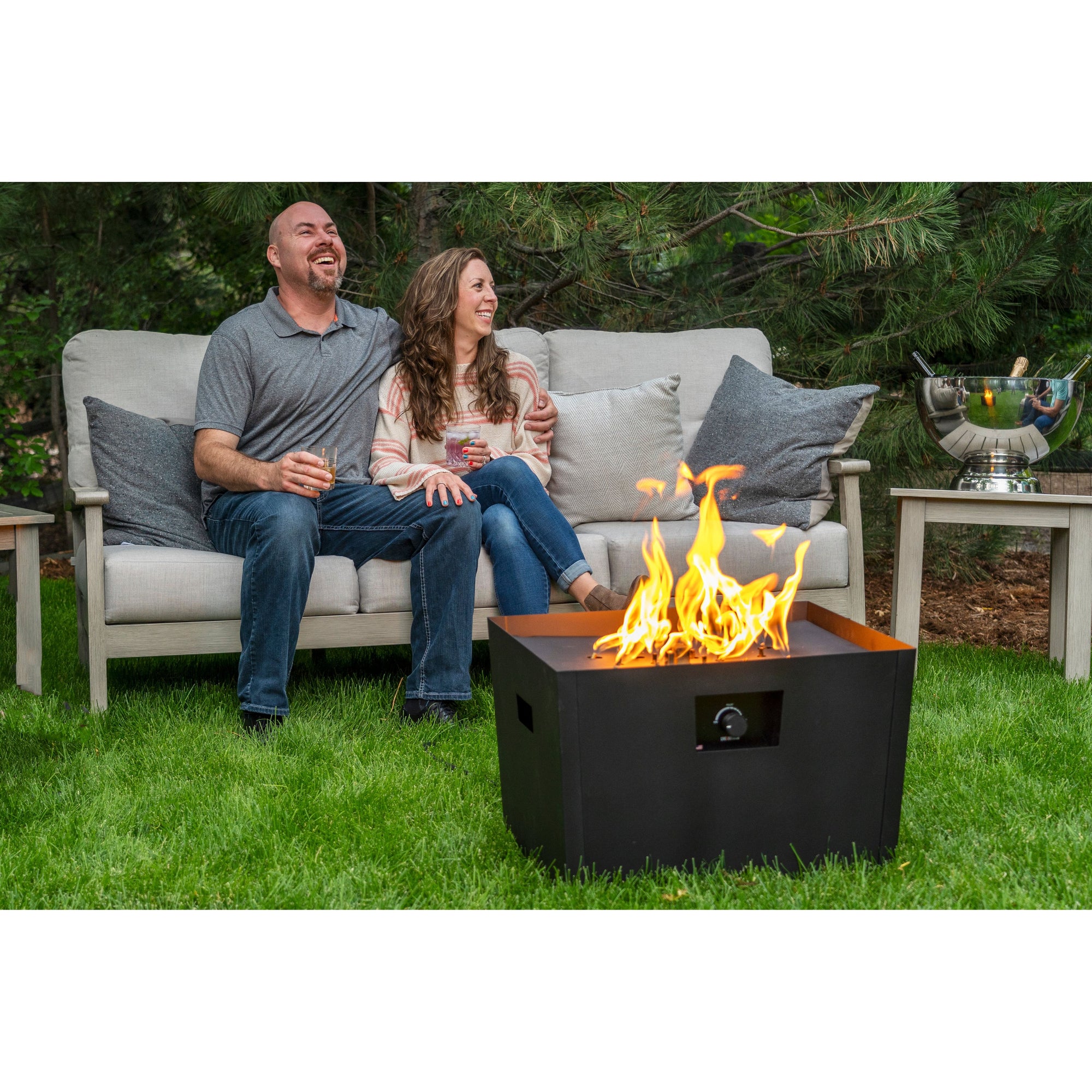 FIRESTORM Series III Fire Pit in Powder Coated Metal - Majestic Fountains and More