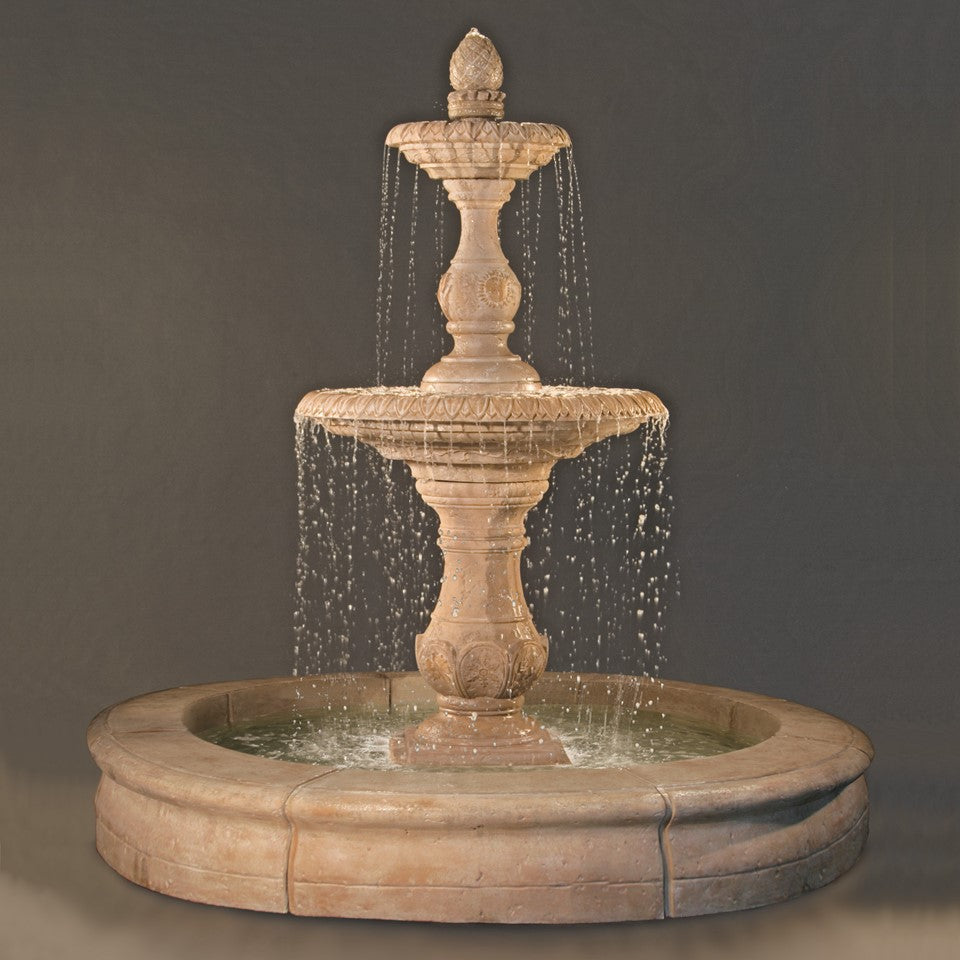 Four Seasons Fountain with Fiore Basin in Cast Stone - Fiore Stone 2088-FRG