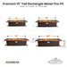 Fremont 15 Tall Rectangle Fire Pit in Powder Coated Steel Size - Majestic Fountains and More