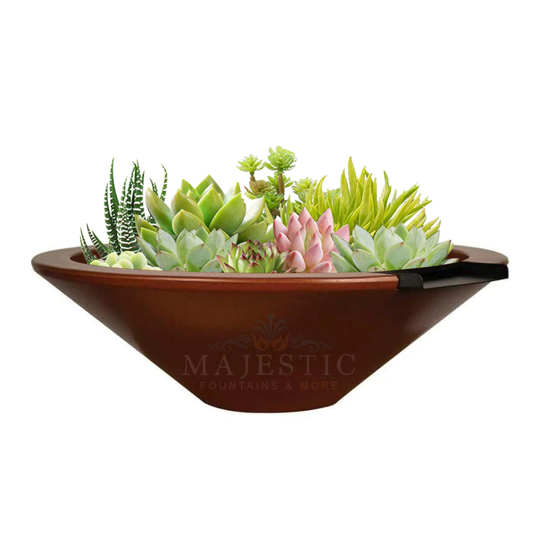 Geo Round Planter Water Bowl in GFRC Concrete - Majestic Fountains