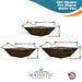 Geo Square Fire & Water Bowl in GFRC Concrete Sizes - Majestic Fountains and More