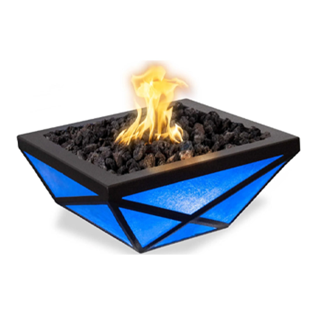 The Outdoor Plus Gladiator LED Fire Bowl in Powder Coated Metal - Majestic Fountains