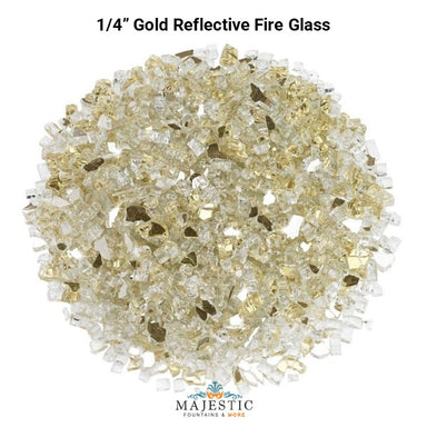 Gold Reflective Fire Glass - Majestic Fountains.