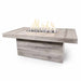 Grove Rectangle Fire Pit in Wood Grain GFRC Concrete - Majestic Fountains