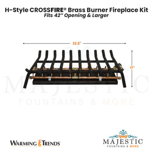 H-Style CROSSFIRE® Brass Burner Outdoor FirePlace Kit for 42" Opening by Warming Trends - Majestic Fountains and More