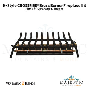 H-Style CROSSFIRE® Brass Burner Outdoor FirePlace Kit for 46" Opening by Warming Trends - Majestic Fountains and More