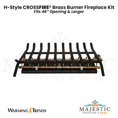 H-Style CROSSFIRE® Brass Burner Outdoor FirePlace Kit for 46" Opening by Warming Trends - Majestic Fountains and More