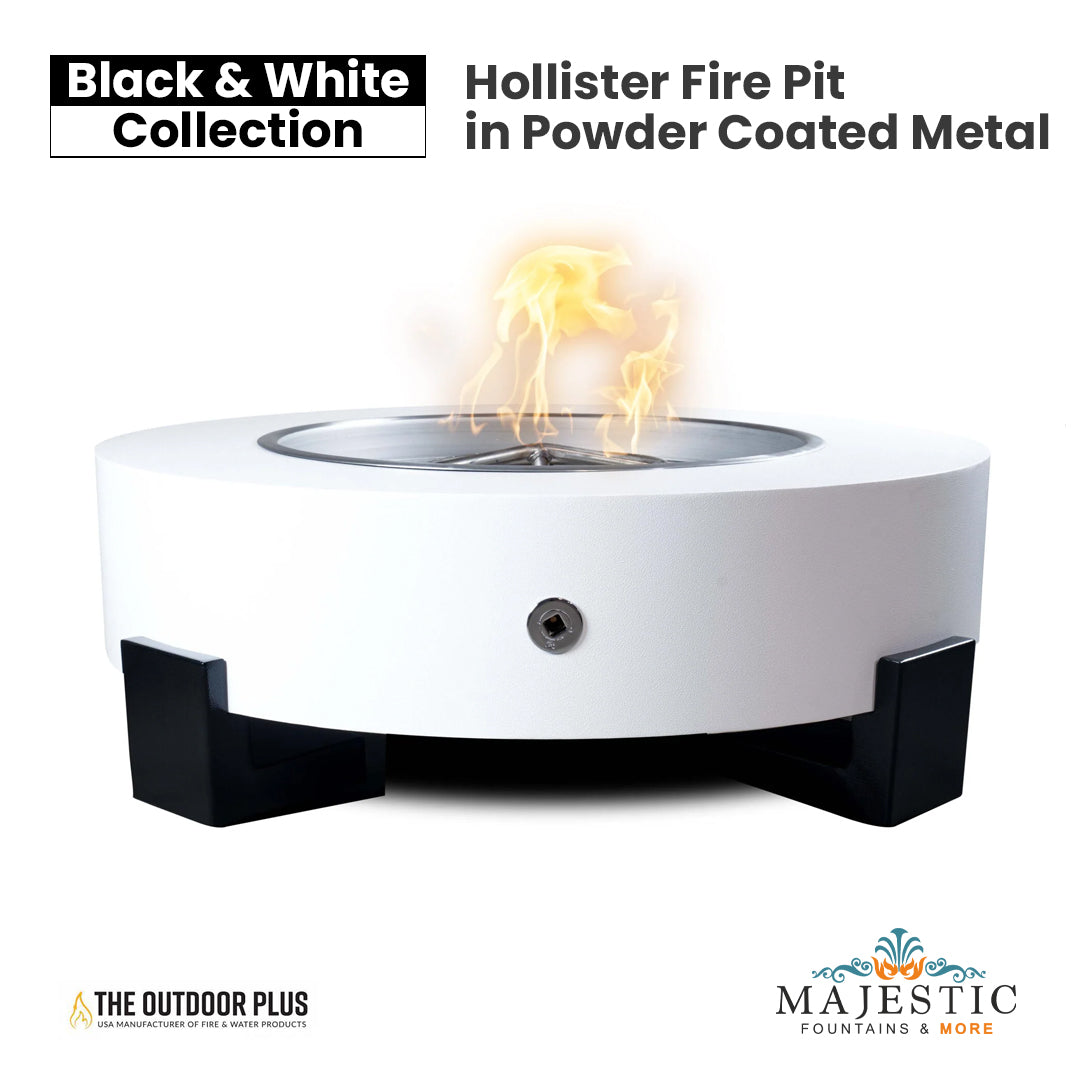 Hollister Fire Pit in Powder Coated Steel - Majestic Fountains