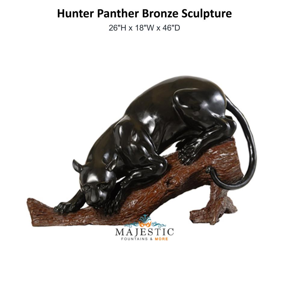 Hunter Panther Bronze Sculpture - Majestic Fountains & More