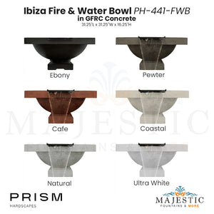 Ibiza Fire & Water Bowl PH-441-FWB in GFRC - Majestic Fountains