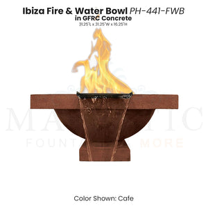 Ibiza Fire & Water Bowl PH-441-FWB in GFRC Cafe - Majestic Fountains