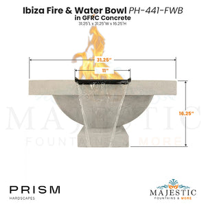 Ibiza Fire & Water Bowl PH-441-FWB in GFRC Size  - Majestic Fountains