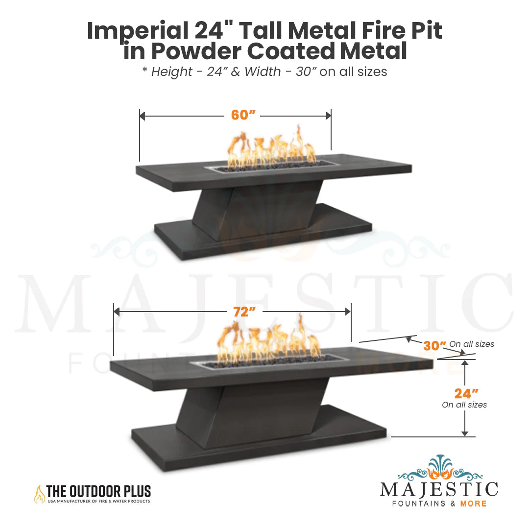 Imperial 24 Tall Fire Pit in Powder Coated Metal - Majestic Fountains and More