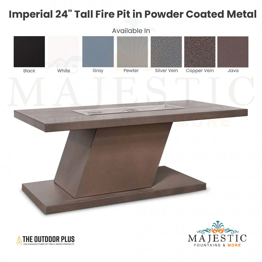 Imperial 24 Tall Fire Pit in Powder Coated Metal - Majestic Fountains and More