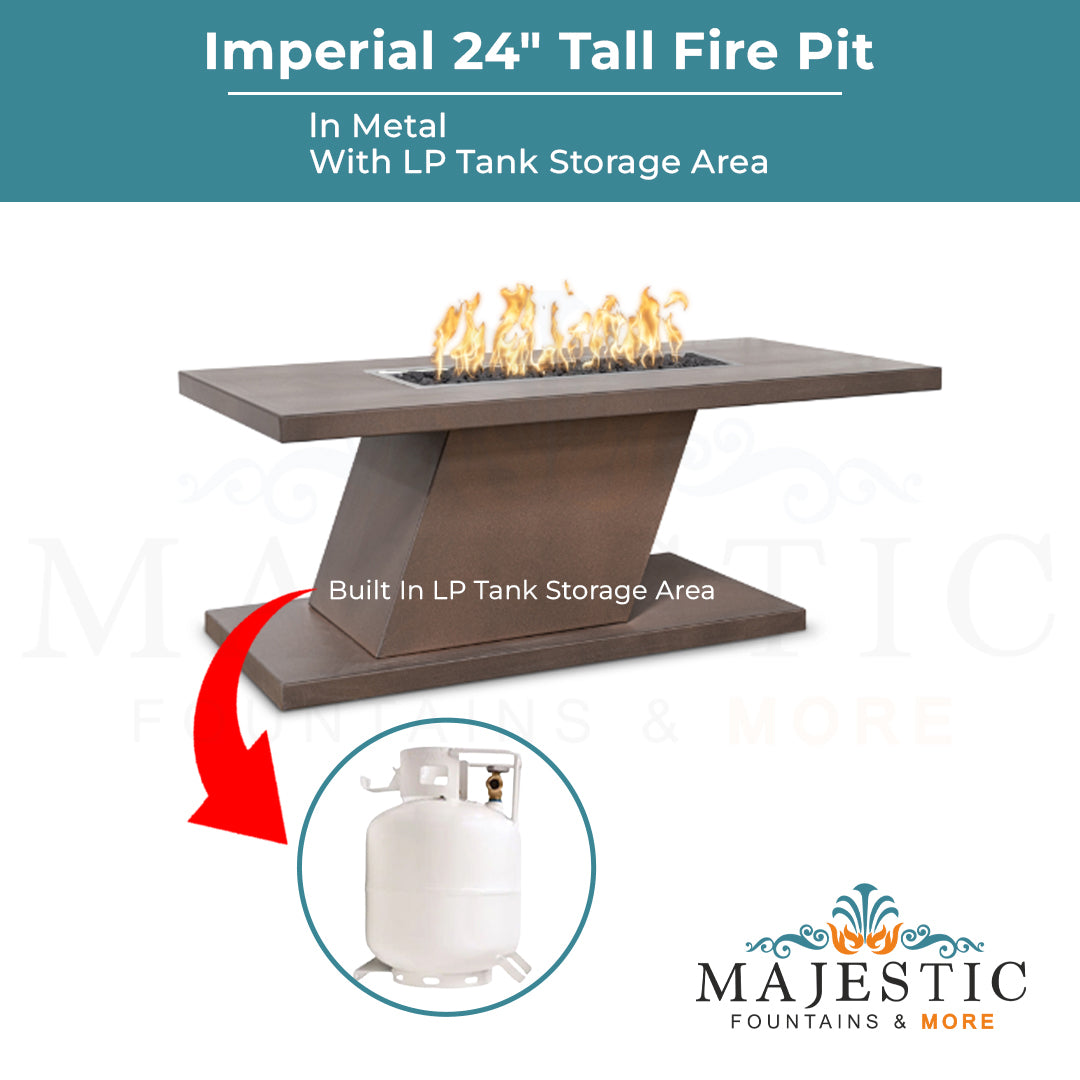 Imperial 24 Tall Metal Fire Pit - Majestic Fountains