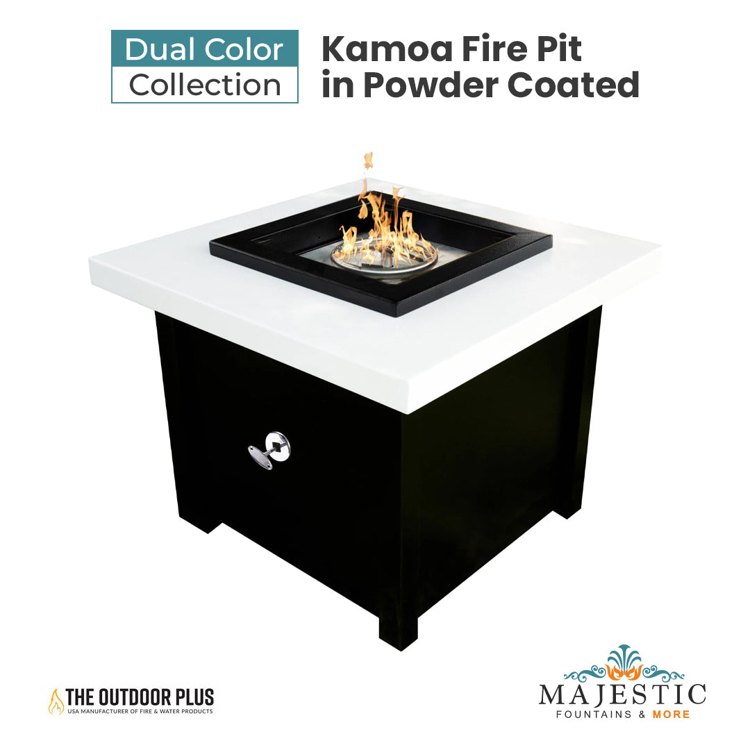 Kamoa Fire Pit in Dual Colored Powder Coated Metal by The Outdoor Plus + Free Cover