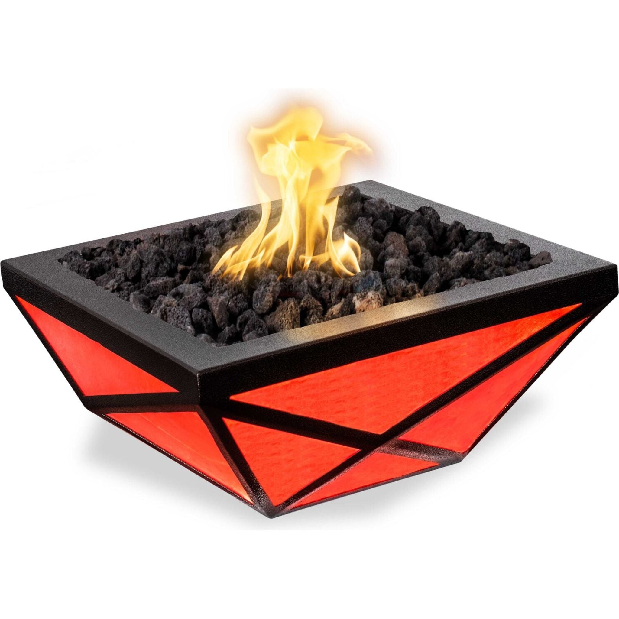 The Outdoor Plus Gladiator LED Fire Bowl in Powder Coated Metal - Majestic Fountains