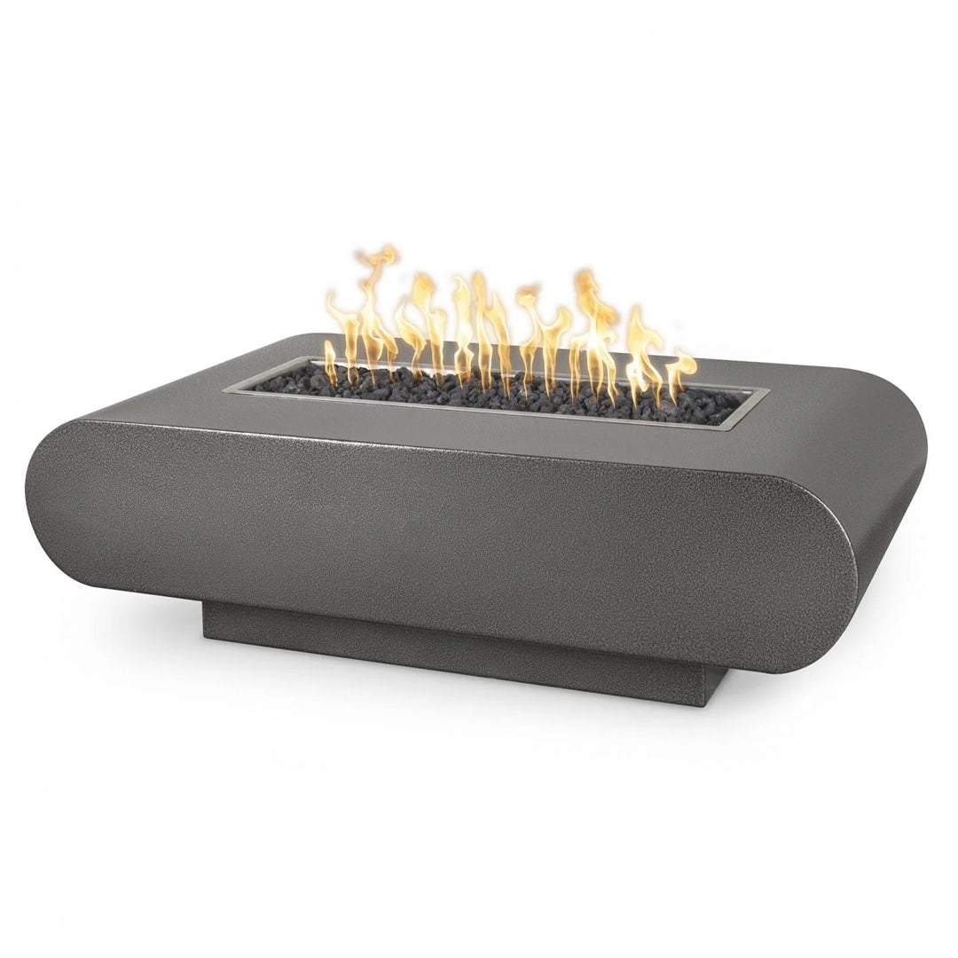 La Jolla Rectangle Fire Pit in Powder Coated Steel - Majestic Fountains and More