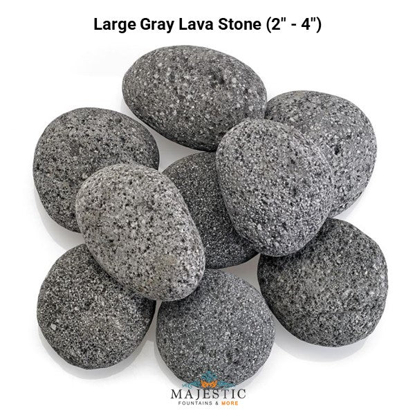 Gray Tumbled Lava Stones - Majestic Fountains