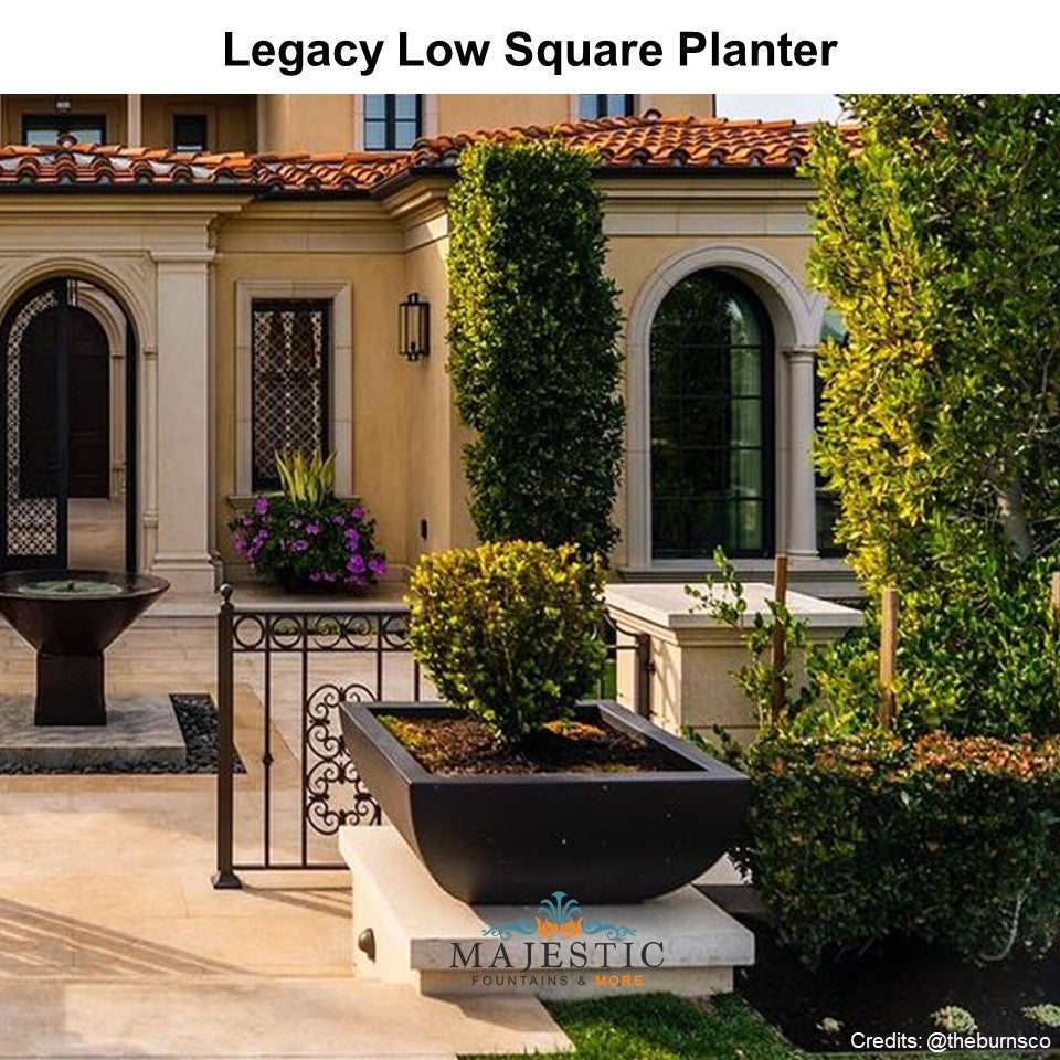 Legacy Low Square Planter - Majestic Fountains and More