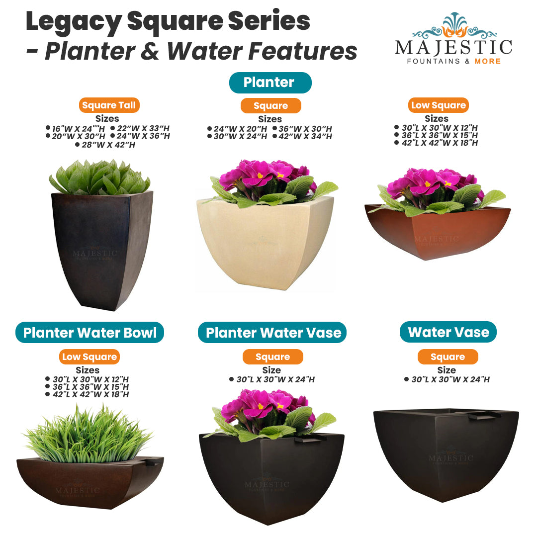 Legacy Low Square Planter