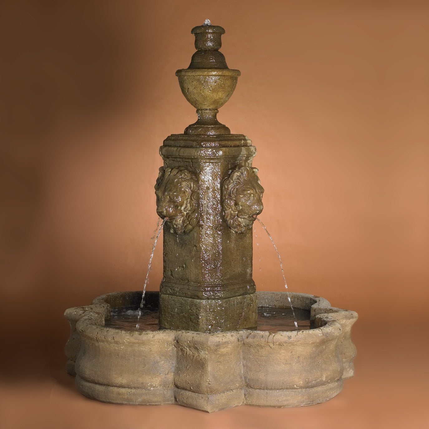 Leonito Fountain in Cast Stone - Fiore Stone AV110-FQ - Majestic Fountains and More
