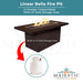 Linear Bella Fire Pit in Powder Coated Metal - Majestic Fountains