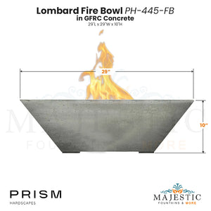 Lombard Fire Bowl PH-445-FB in GFRC Concrete by Prism Hardscapes + Free Cover