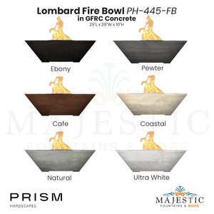 Lombard Fire Bowl PH-445-FB in GFRC Concrete Swatch - Majestic Fountains