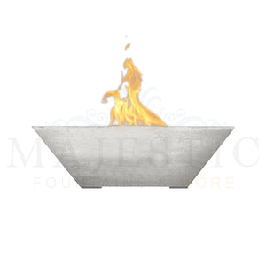 Lombard Fire Bowl PH-445-FB in GFRC Concrete Ultra White - Majestic Fountains