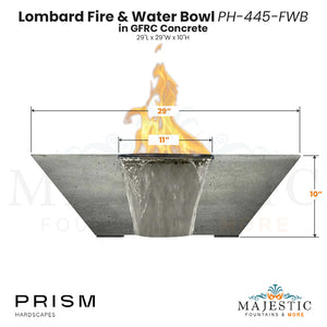 Lombard Fire & Water Bowl PH-445-FWB Size - Majestic Fountains