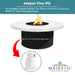 Mabel Fire Pit in Powder Coated Metal - Black & White Collection - Majestic Fountains