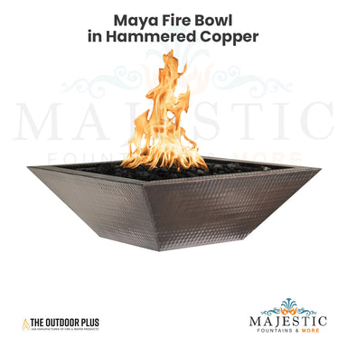 TOP Fires Maya Fire Bowl in Hammered Copper by The Outdoor Plus - Majestic Fountains