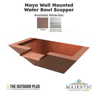 Maya Wall Mounted Water Bowl Scupper - Majestic Fountains