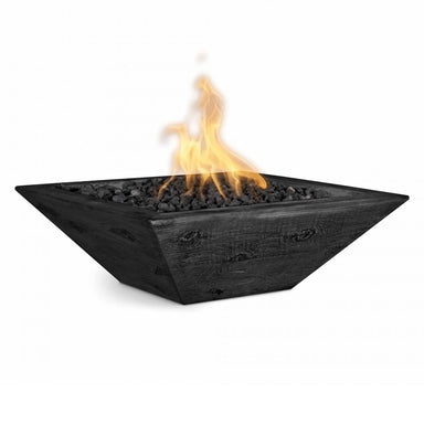 Maya Fire Bowl in Wood Grain GFRC Concrete - Majestic Fountains