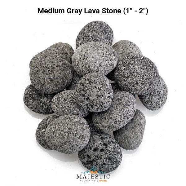 Gray Tumbled Lava Stones - Majestic Fountains