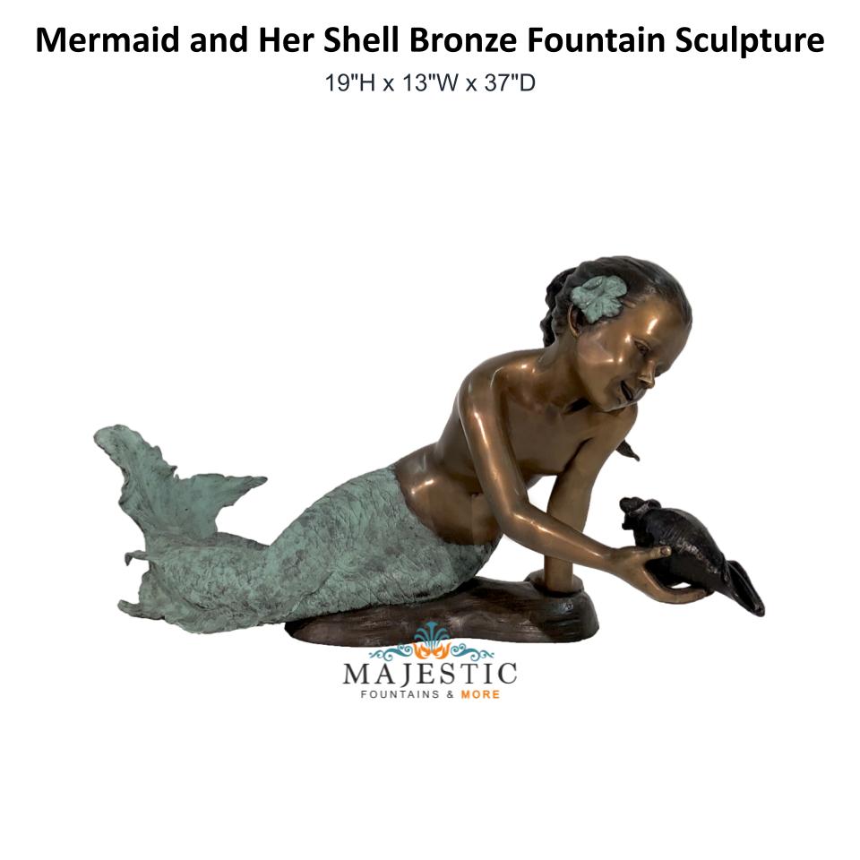 Detailed Bronze Sculpture of a Mermaid Mermaid Decoration 