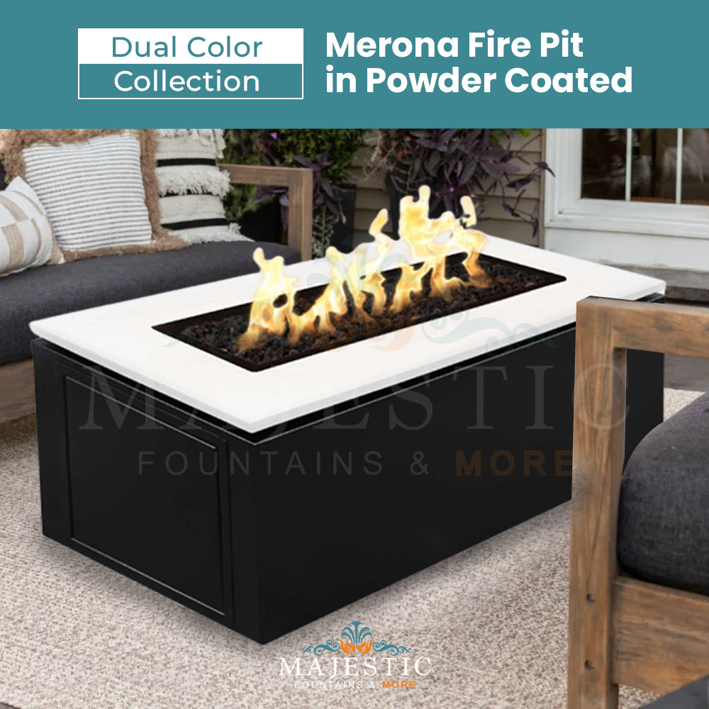 The Outdoor Plus Merona Fire Pit in Powder Coated Steel - Majestic Fountains and More