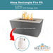 Mesa Rectangle Metal Fire Pit - Majestic Fountains