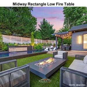 Midway Rectangle Low Fire Table by Archpot - Majestic Fountains and More.
