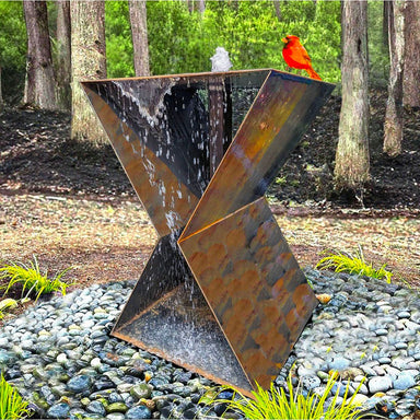 Zen LX2 Fountain in Corten Steel - Majestic Fountains and More