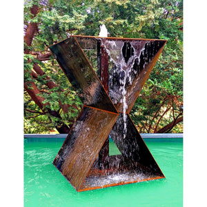 Zen LX2 Fountain in Corten Steel - Majestic Fountains and More