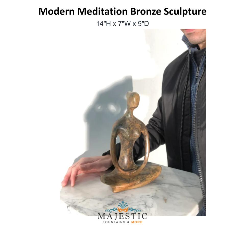 Modern Meditation Bronze Sculpture - Majestic Fountains & More