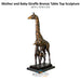 Mother and Baby Giraffe Bronze Table Top Sculpture - Majestic Fountains & More