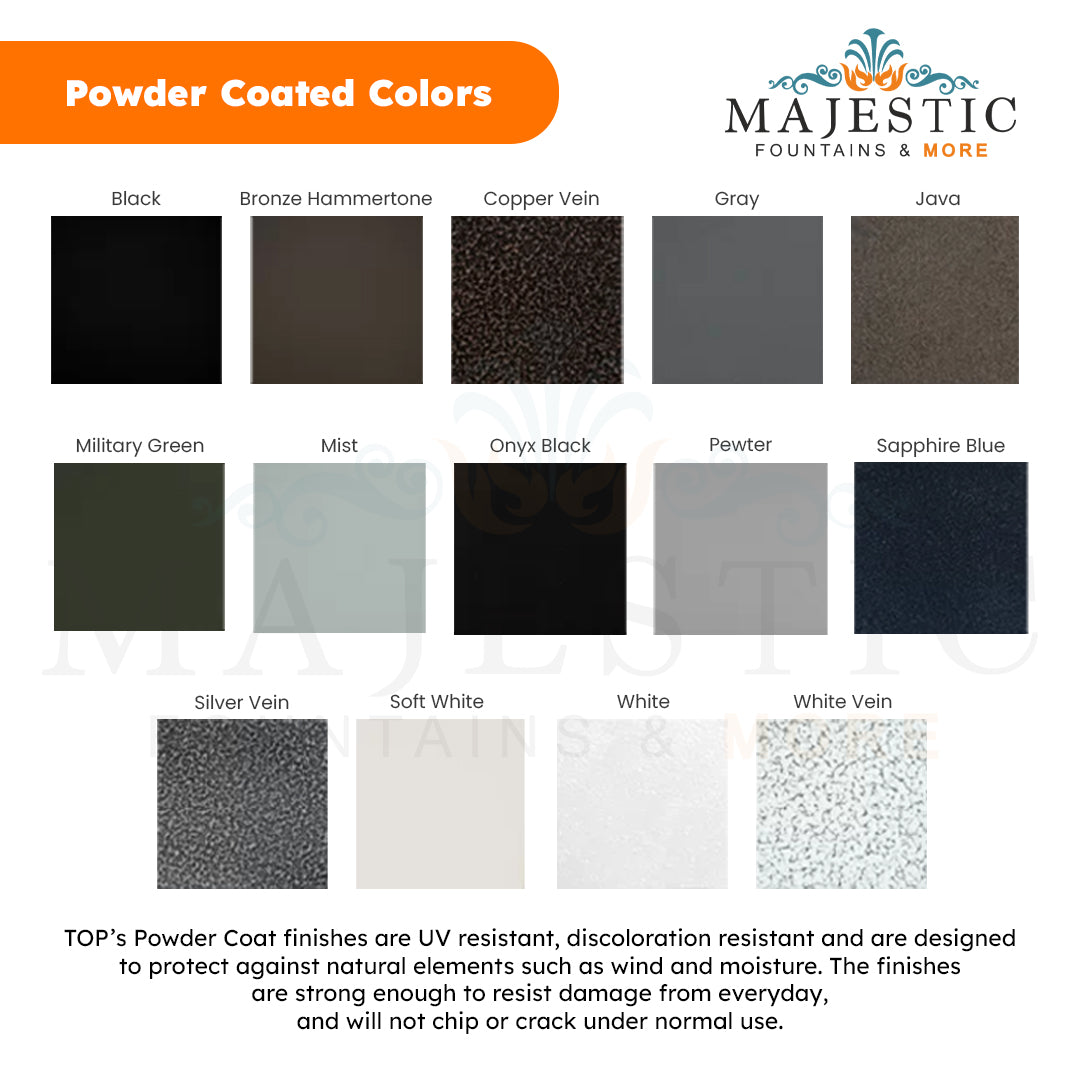 Powder Coated Colors - Majestic Fountains and More