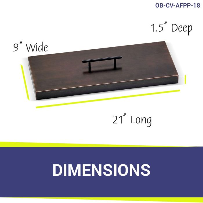 Oil Rubbed Bronze Stainless Steel Rectangular Lid  - Majestic fountains