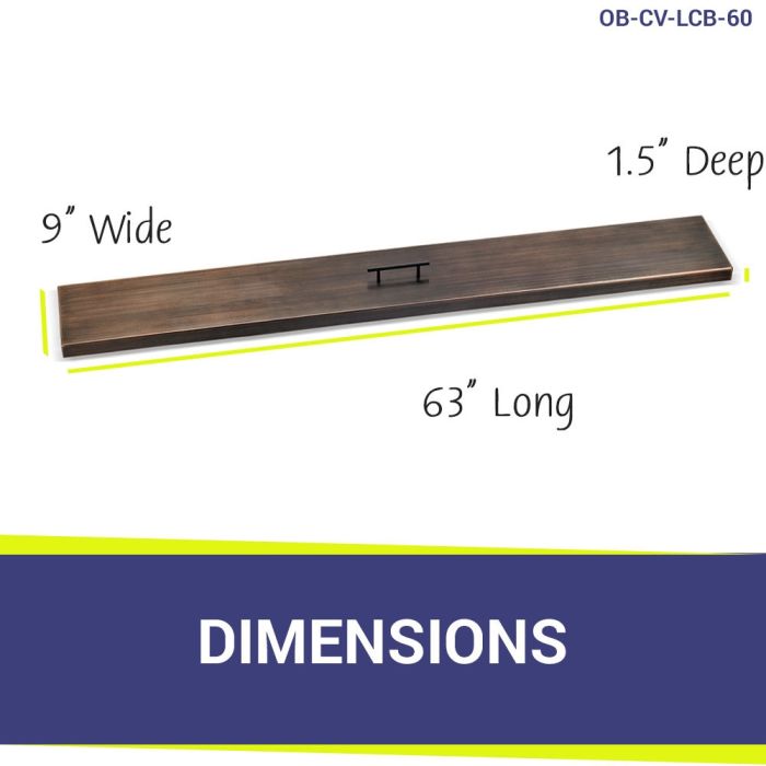 Oil rubbed bronze Stainless Steel linear Lid for linear Drop-In Fire Pit Pan - Majestic fountains