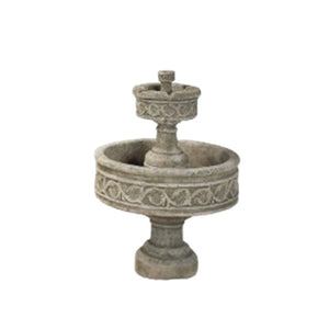 Paestum Concrete 2-Tier Outdoor Garden Fountain - 1007 - Majestic Fountains and More