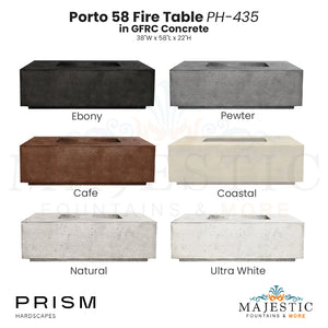 Porto 58 Fire Table PH-435 in GFRC Concrete by Prism Hardscapes - Majestic Fountains and More